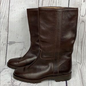 GRAVATI Italian Leather Mid Calf Pull On Boots 6.5